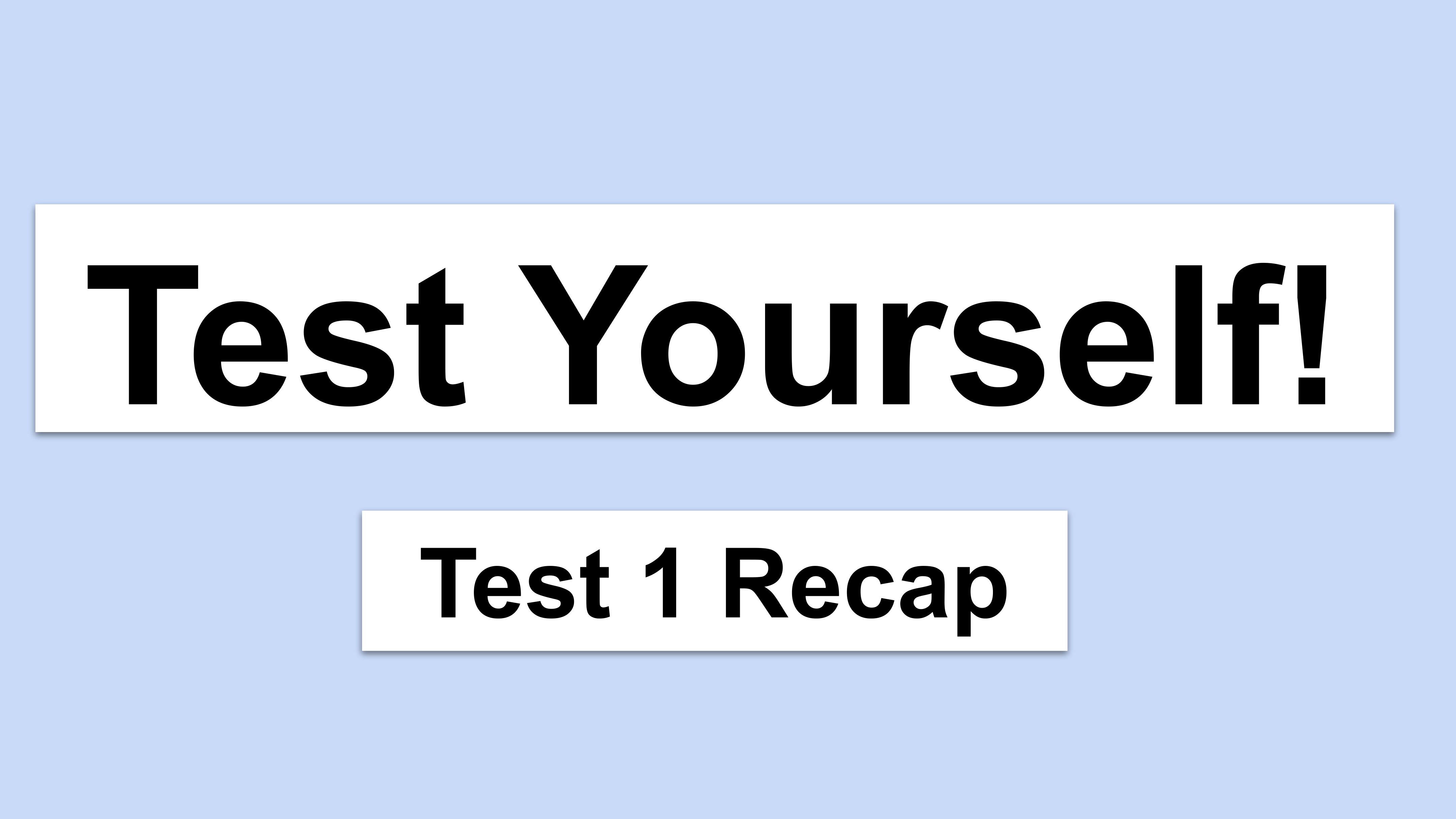 Test Yourself